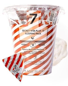 MAY ISLAND 7 Days Secret Vita Plus - Máscara de dormir coreana con extracto de espino amarillo y niacinamida, revitalizante y nutritiva, bolsas de un solo uso. 0.17 onzas x 12 unidades