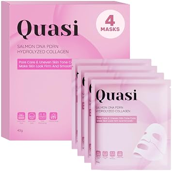 Quasi Máscara de colágeno con PDRN de salmón – Mascarilla de gel para el cuidado de la piel coreana para hidratación, reafirmación y suavidad, refuerzo de colágeno y cuidado de los poros – 4