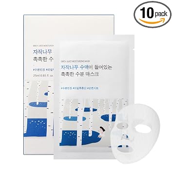 ROUND LAB Mugwort Calming Sheet Mask (sin perfume) | Calma la piel irritada, cuidado calmante, bloqueo de hidratación, efecto refrescante (10 unidades)