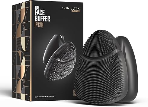 MANSCAPED® The Face Buffer PRO - Cepillo facial eléctrico de silicona para hombres para nutrir, limpieza profunda y exfoliar la piel, 3 modos de limpieza facial y 2 velocidades de vibración sónica