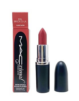 MAC Cosmetics Ximal Sleek Satin Lipstick - 826 Brick-O-La (rosa polvorienta cálida) 0.12 oz / 3.5 g