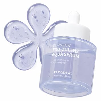 PONGDANG Dewy Glow Exo-Zulene Aqua Serum (1.69 fl oz) | Refrescante y estimulante del brillo, calmante | Hidratante e hidrata con exosoma, azuleno | Cuidado de la piel coreano