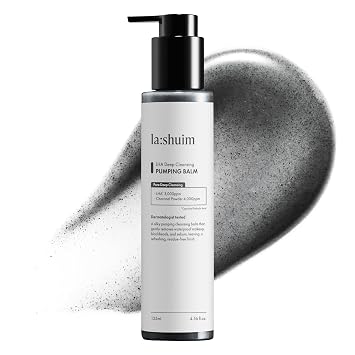LHA Pump - Bálsamo limpiador, poros, puntos negros, piel sensible, eliminación de maquillaje, carbón l cuidado de la piel coreano, lashuim (4.6 fl oz)