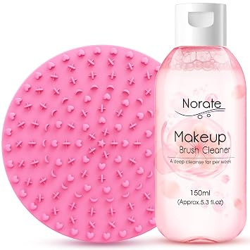 Norate - Solución limpiadora de brochas de maquillaje + alfombrilla de