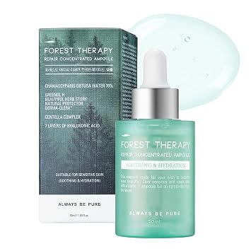 Suero coreano hidratante con centella asiática y suero de ácido hialurónico | Ampolla de reparación de barrera para pieles sensibles y propensas al acné, suero facial ligero, 1.69 onzas (1.7 fl oz)