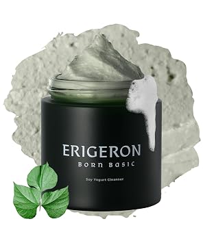 Heartleaf Limpiador facial, mascarilla facial, limpiador de yogur griego, calmante, limpiador profundo de poros y lavado facial con té verde, removedor de puntos negros, cuidado de la piel coreano (3.38 onzas líquidas)