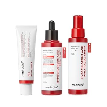 medicube 3H Clear Skin Rescue Trio: crema de alivio 3H, inyección de cáscara de ácido hipocloroso y spray calmante potente | Para piel irritada y cuidado calmante | Cuidado de la piel coreano