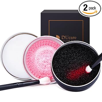 DUcare Limpiador de brochas de maquillaje, brochas de maquillaje, limpiador de jabón sólido con eliminación de color, esponja de limpieza, limpiador de maquillaje de silicona, limpiador cosmético