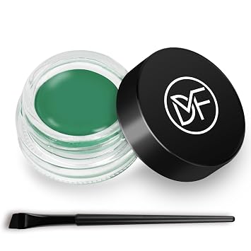 Set de gel delineador de ojos, de larga duración, resistente al agua, pigmentos de alta intensidad, a prueba de manchas, maquillaje con pincel delineador de ojos largo de 5.51 pulgadas resistente al agua, gel cremoso 5G-verde