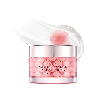 Korean Rose PDRN Capsule Cream with Collagen for Dry Skin, 50g
