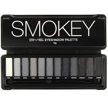 BYS Paleta de sombras de ojos de 12 colores, ahumado nude, 3 onzas, 1 unidad