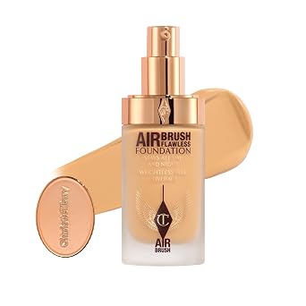 Charlotte Tilbury - Base Líquida Airbrush Flawless de Acabado Mate - Maquillaje Líquido de Cobertura Total con Acabado Natural-Mate - Suaviza y Difumina los Poros - Resistente al Agua y a la