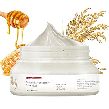 IREV Mascarillas para el cuidado de la piel, máscara de arroz y miel