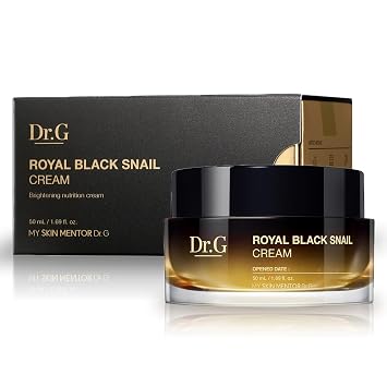 Crema de caracol negro Dr. G Royal, 1.7 fl oz - Hidratante coreano, hidratante de mucina de caracol, hidratante coreano para el cuidado de la piel, hidratante coreano para el rostro, crema facial coreana, Kbeauty, K Beauty