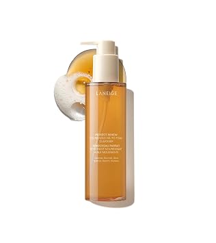 LANEIGE Perfect Renew Limpiador nutritivo de aceite a espuma: lavado facial antienvejecimiento 2 en 1 para un brillo radiante para eliminar el maquillaje, el protector solar y las impurezas