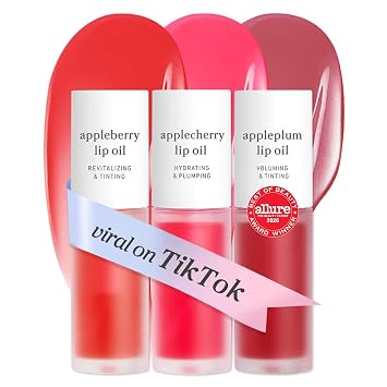 NOONI Juego de aceite de labios coreano - Appleberry, Applepeony y