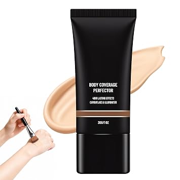 Corrector de cobertura corporal, base de maquillaje impermeable para piernas y cuerpo, corrector de cobertura completa, de larga duración, resistente al sudor y a la transferencia, maquillaje corporal