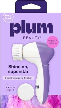 Plum Beauty Sistema de limpieza facial, cepillo de limpieza facial con 2