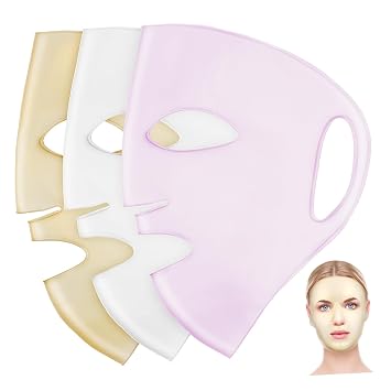 Healeved 3pcs Silicone Face Mask Reusable Silicone Mask Covers Colors Face Sheet Korean Sheet Facial Covers for Women