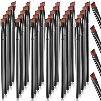 Gerrii 100 brochas desechables en ángulo para cejas para teñir maquillaje