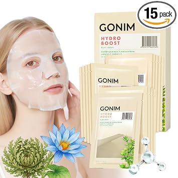 GONIM - Máscara facial coreana, hoja hidratante con ácido hialurónico