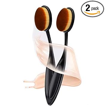 2 brochas de maquillaje para mezclar líquidos, crema o polvo impecable, 2 unidades