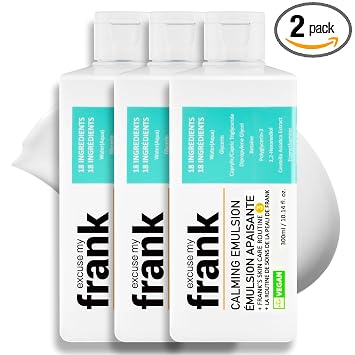 Excuse My Frank - 3PK calmante emulsión coreana hidratante facial para piel seca y con picazón, hidratación profunda y cuidado calmante - Crema facial ligera coreana para el cuidado de la piel