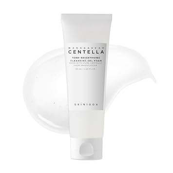 SKIN1004 - Espuma de gel limpiador equilibrante de tonos, 4.2 fl oz, removedor de maquillaje y limpiador facial con Madagascar Centella Asiatica y MadeWhite, limpiador facial de gel hidratante coreano, cuidado de la piel coreano