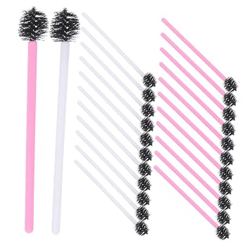 Ipetboom 100pcs Mascara Brush for Eyelash Extension Eyelash Applicator Wands Eyebrow Makeup Brush Handle for Travel