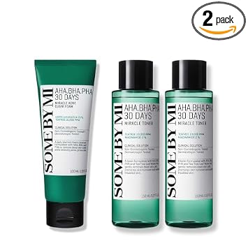 SOME BY MI AHA BHA PHA 30 Days Miracle Acne Clear Foam & 2EA Miracle Toner