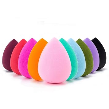 AJOKE Juego de esponjas de maquillaje perfectas para líquidos, esponjas de maquillaje de belleza multicolores, 10 piezas