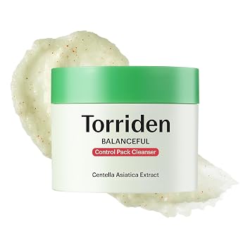 Torriden BALANCEFUL Control Pack Limpiador de 4.23 oz (4.23 onzas) | Mascarilla de lavado y lavado facial 2 en 1 | Paquete exfoliante suave limpiador para pieles sensibles | Complejo de cica 5D, LHA
