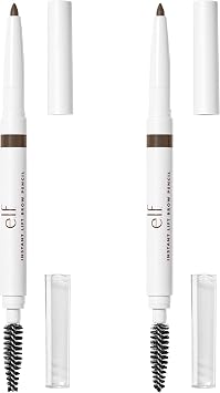 e.l.f. Lápiz de cejas Instant Lift, lápices de cejas de precisión de doble punta para dar forma y definir cejas, vegano y libre de crueldad, marrón neutro, paquete de 2