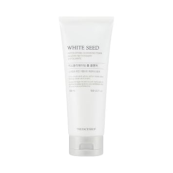 The Face Shop White Seed Espuma limpiadora exfoliante | Lavado facial, limpieza profunda, brillo de tez, eliminación de piel muerta | Mejora de la textura y claridad de la piel, reducción de opacidad,
