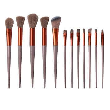 Juego de 13 brochas de maquillaje, brochas de maquillaje para base, cejas, corrector, sombras de ojos, polvo, kits de brochas de maquillaje para viajes y uso diario de maquillaje (rosa)