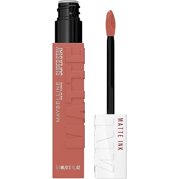Maybelline Super Stay Matte Ink - Lápiz labial líquido de tinta mate, color de alto impacto de larga duración, hasta 16 horas de uso, Seductress, rosa claro, 1 unidad