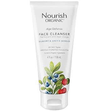 Nourish Organic Limpiador facial, arándano y bayas árticas, 4 onzas