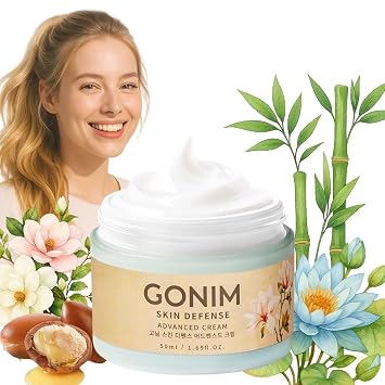 GONIM Hidratante facial coreano para el cuidado de la piel, apoyo antienvejecimiento con activación de colágeno, crema facial reparadora de barrera cutánea, hidratante facial diario para piel grasa seca y sensible, hidratación de manteca de karité 1.69 onz