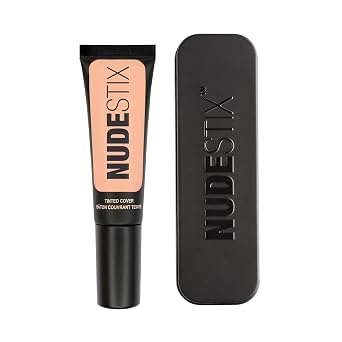 Nudestix Base líquida de cobertura tintada, cobertura ligera y construible para un acabado radiante natural, fórmula hidratante con 18 extractos botánicos, maquillaje limpio y vegano