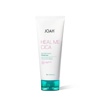 JOAH Heal Me CICA - Limpiador de espuma suave, lavado facial coreano para el cuidado de la piel con centella asiática y extracto de Camu Camu, adecuado para pieles sensibles, pH equilibrado, libre de crueldad, 6.76 onzas, blanco
