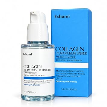 Collagen Hydra Moisture Barrier Ampoule Essence - Korean Firming & Brightening Facial Serum for Fine Lines, Wrinkle Care & Radiance, 50ml/1.69 fl.oz