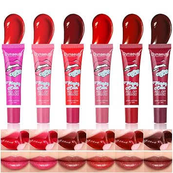 Juego de 6 tintes de labios para despegar y quitar, brillo de labios, de larga duración, impermeable, antiadherente, no se decolora, juego de aceite labial líquido de color mágico para mujeres #C
