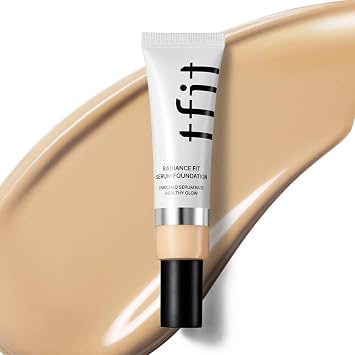TFIT Radiance Fit Base Sérum - Cobertura impecable, acabado luminoso, larga duración, ligero, maquillaje coreano, 1.05 oz (N2.5 Ámbar, 1.05 oz)