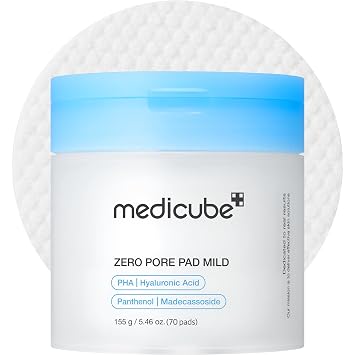 medicube Almohadillas de tóner Zero Pore Pad Mild 2.0, exfoliación suave y
