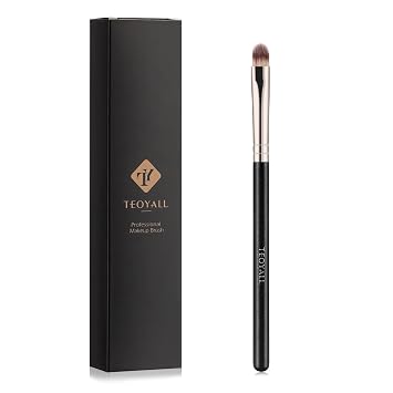 TEOYALL Cepillo Corrector Plano Redondeado, Cepillo de Cerdas Sintéticas Densas y Suaves para Mezclar Polvo, Crema, Corrector y Sombra de Ojos