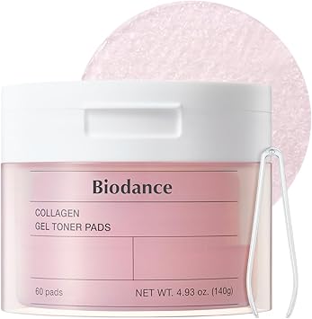 Biodance Almohadillas de tóner de gel de colágeno, minimizador de poros para la cara, mejora la elasticidad, almohadillas de tóner para pieles sensibles, almohadillas previamente empapadas, cuidado de la piel coreano, regalos del día de la madre. 60 almoha