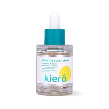 Kiero Essential Boost Serum - Suero facial hidratante de absorción rápida para manchas visibles y piel opaca con niacinamida, péptidos y pantenol, vegano, reparación de barrera calmante para el cuidado de la piel coreano (1.01 onzas líquidas)