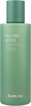 FARMSTAY TeaTree Biome - Tónico calmante para la cara, tónico facial diario puro hidratante para pieles sensibles con CICA exfoliante sin enrojecimiento, hidratación profunda, cuidado de la piel coreano, para hombres y mujeres, adolescentes, 6.76 onzas líq