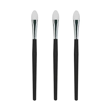 LORMAY 3 brochas de maquillaje de silicona para sombra de ojos y máscara de labios
