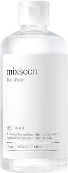 mixsoon Bean Toner - Tónico facial hidratante, extracto de frijol fermentado, ácido hialurónico, cuidado diario suave para pieles suaves y radiantes, 10.14 onzas líquidas